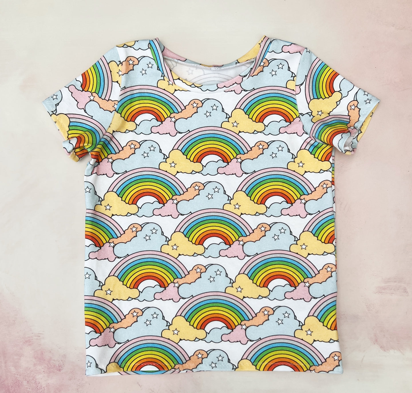 bright rainbows and stars tee