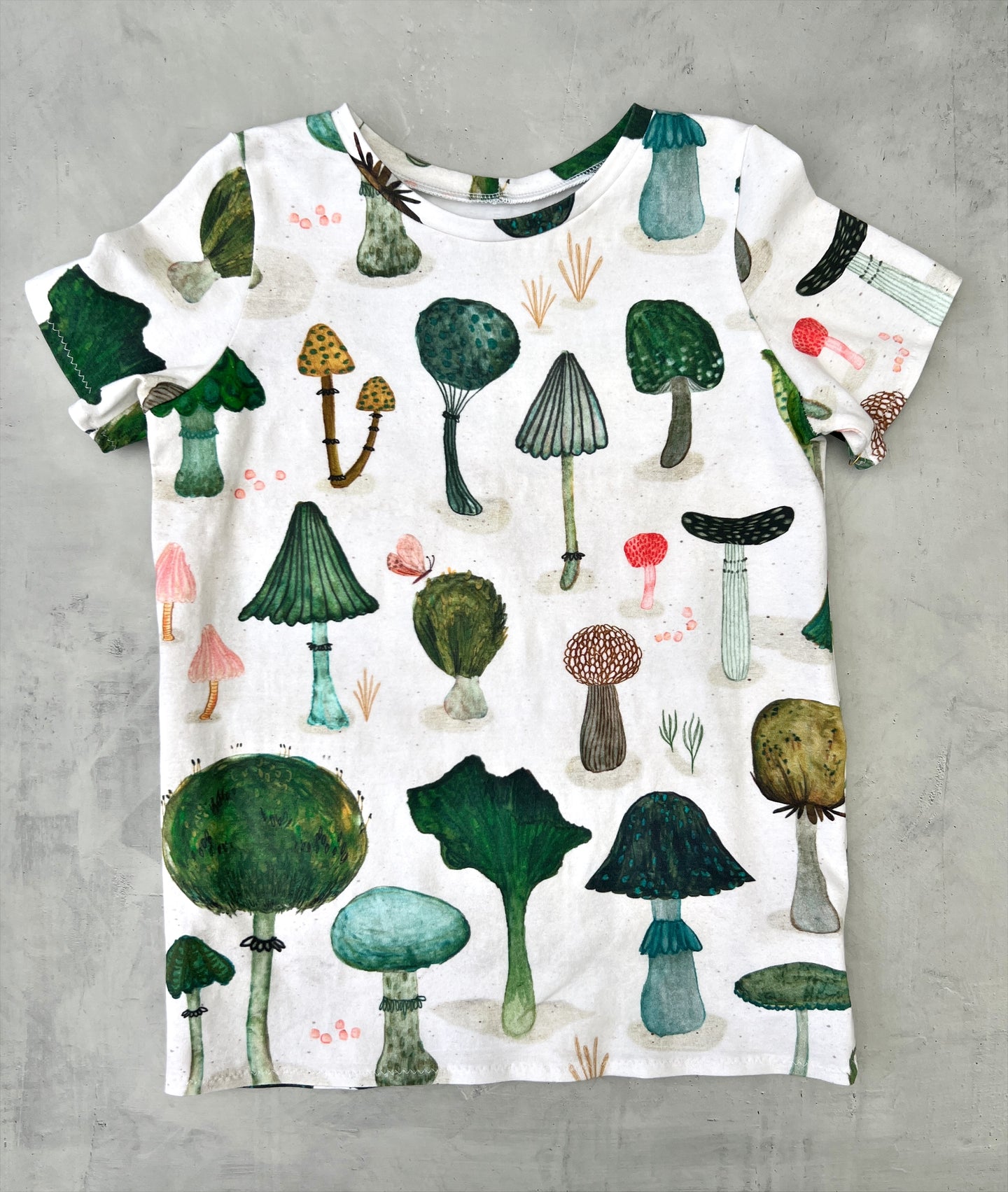 green mushrooms tee