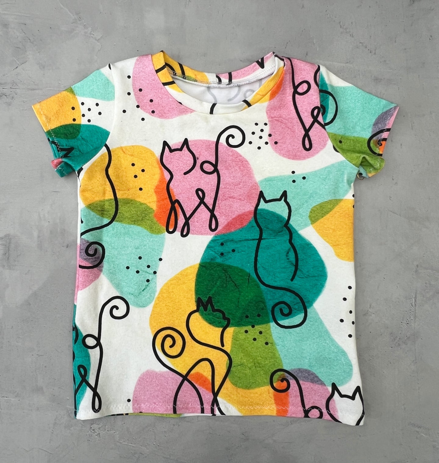 watercolor kitties tee