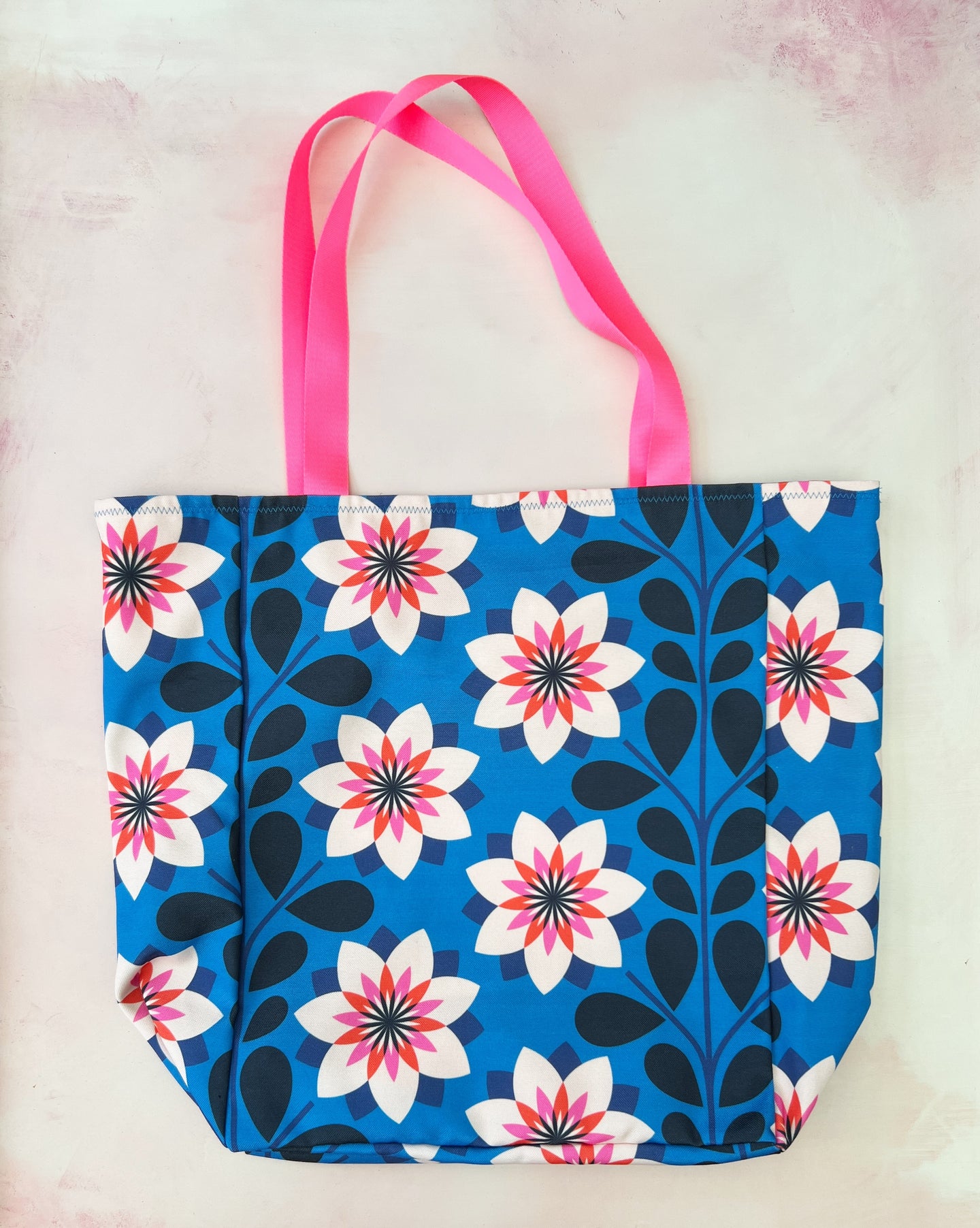 market bag- KR blue floral