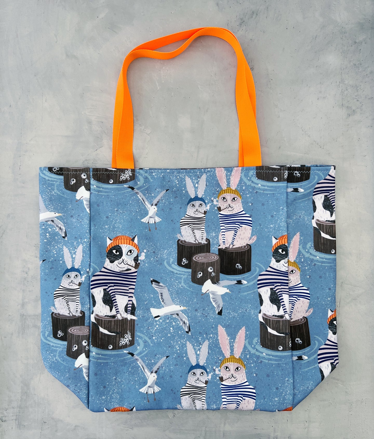 Sailor bunnies market bag