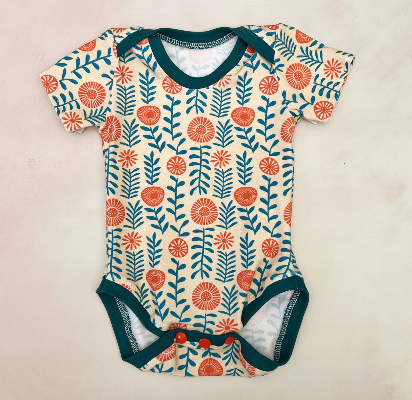 onesie- folk floral