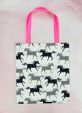 BW unicorns tote