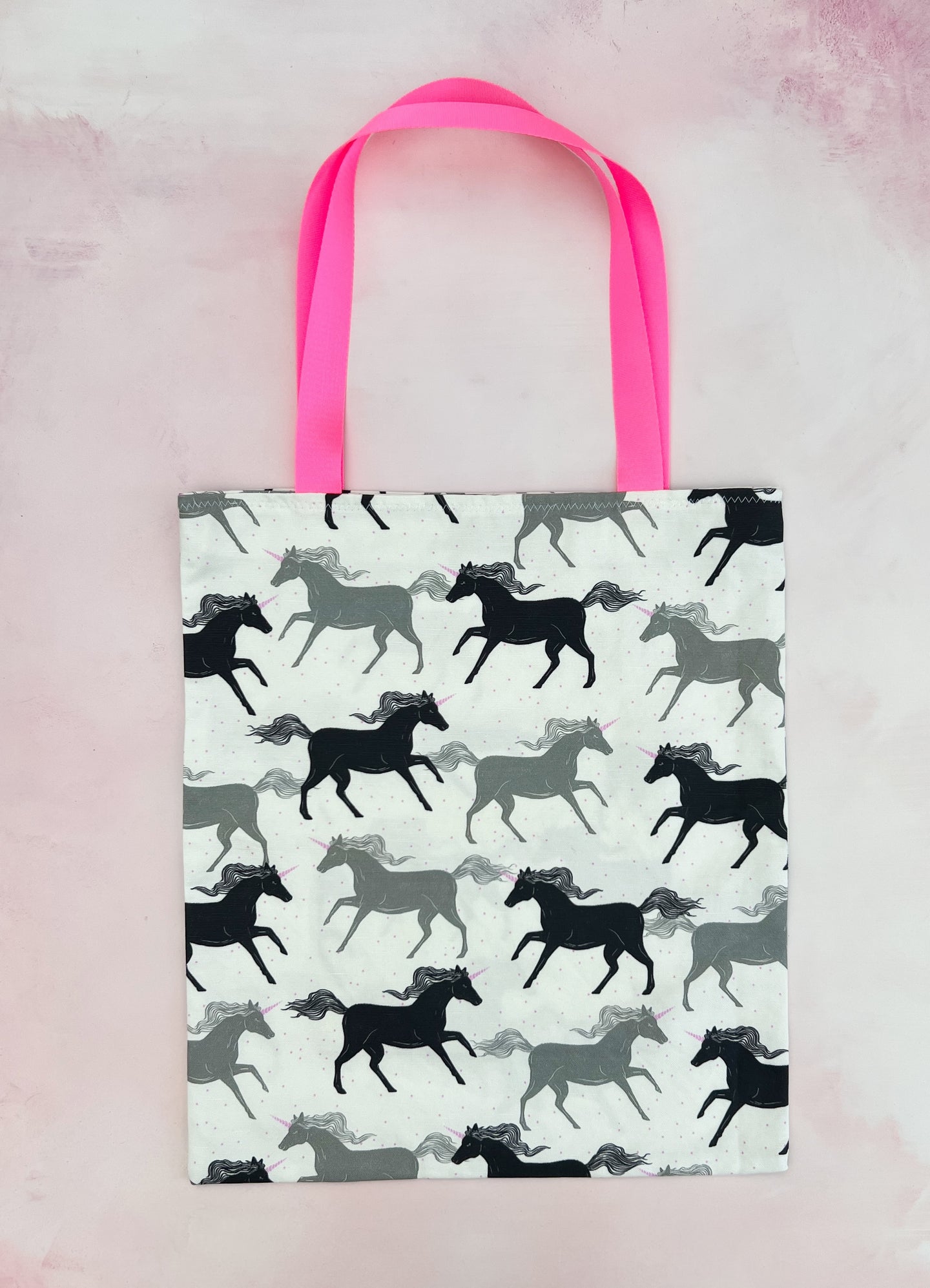 BW unicorns tote