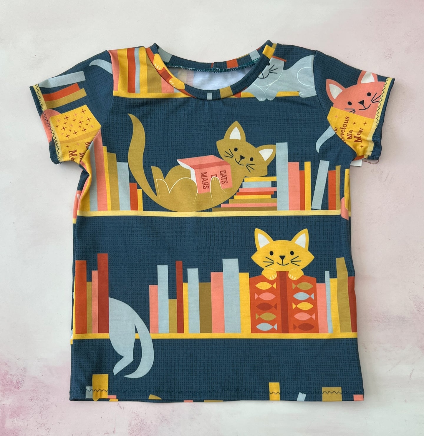 cats in the library tee