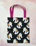 black unicorn heads tote