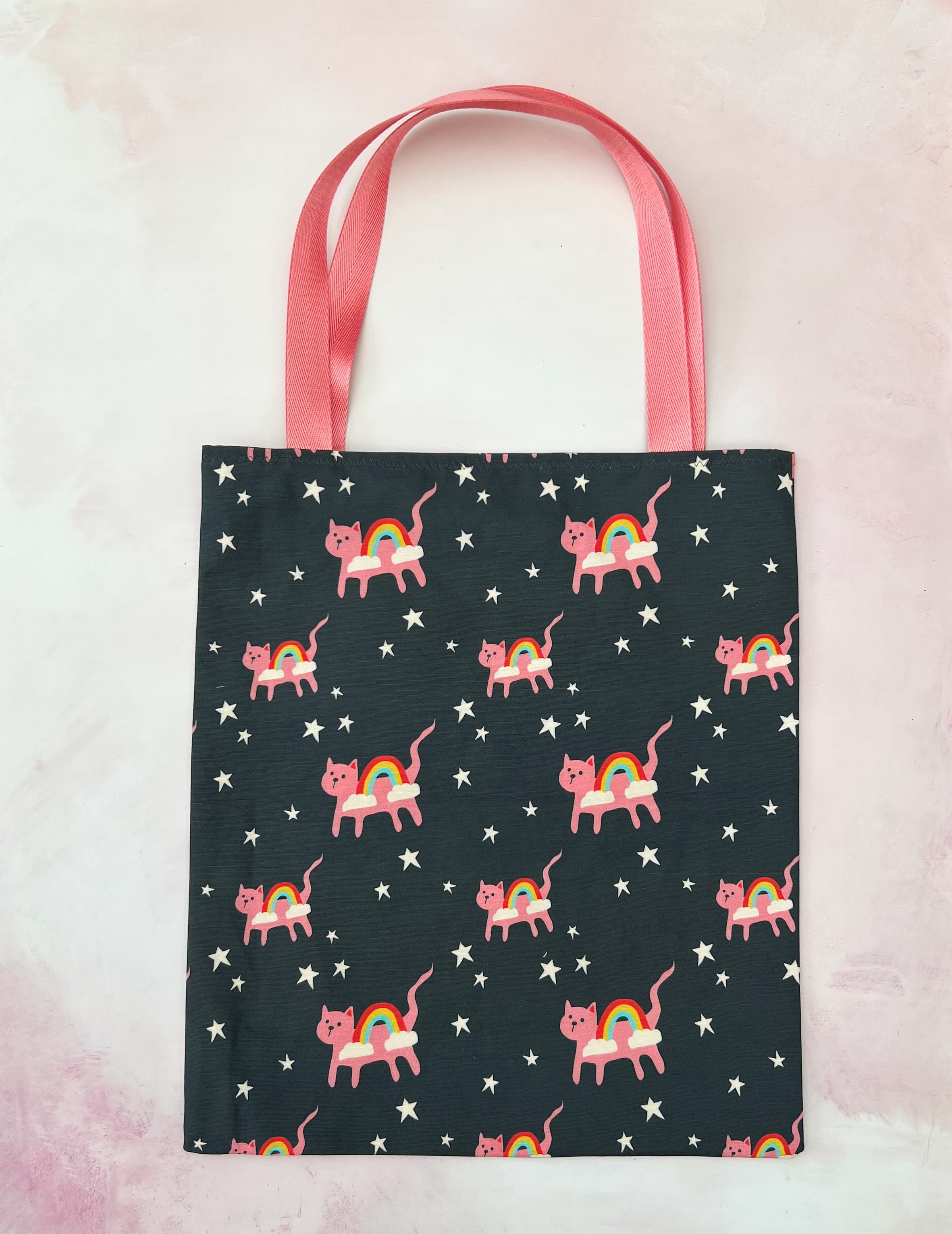 rainbow kitties tote