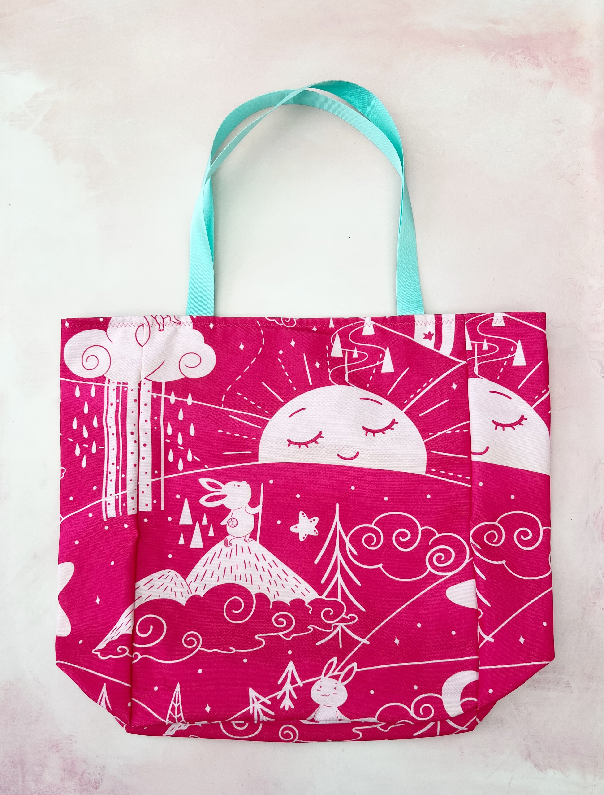 bunnies and sunshine market bag