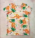 pink and orange snakes tee