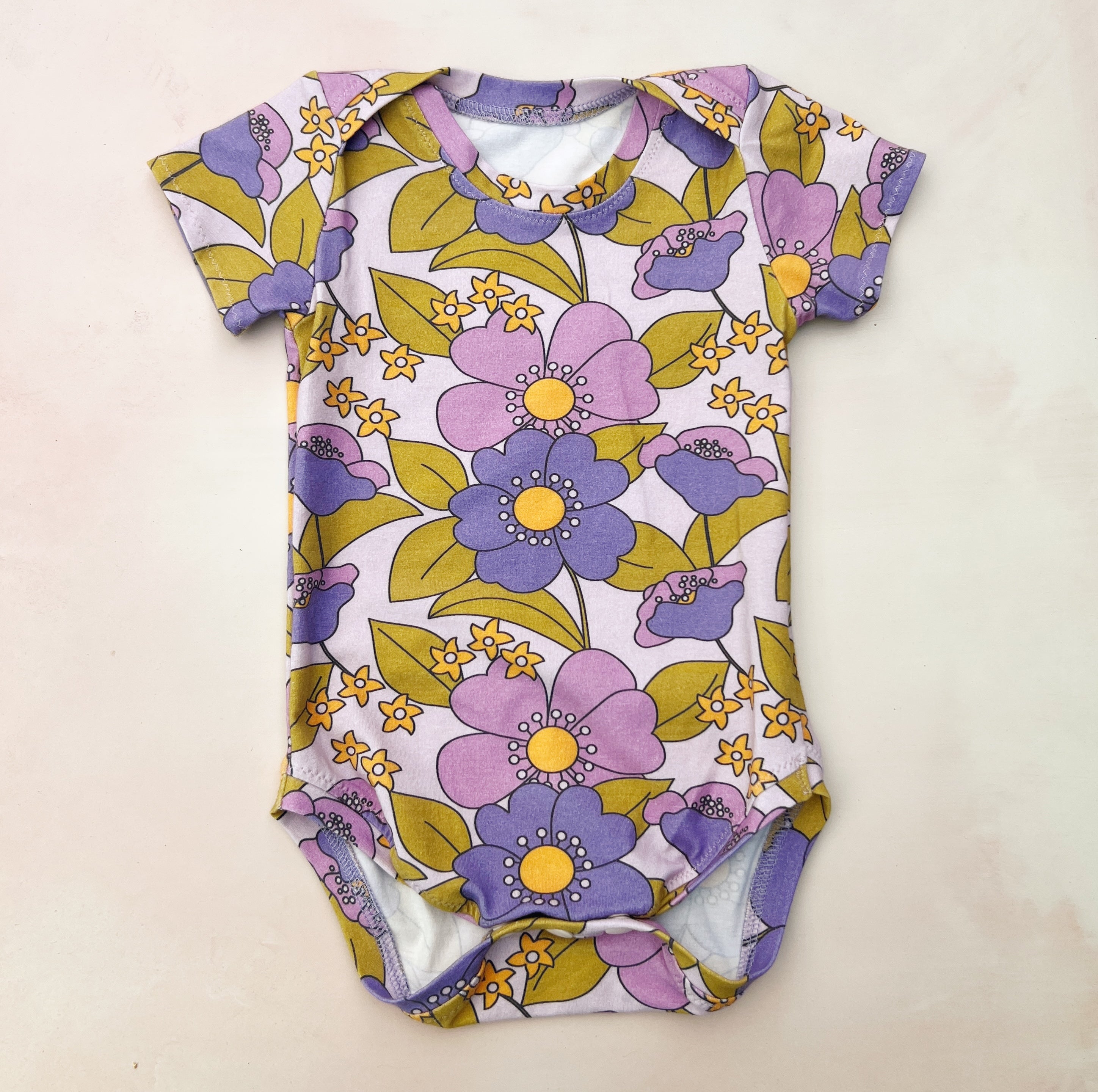 purple floral onesie