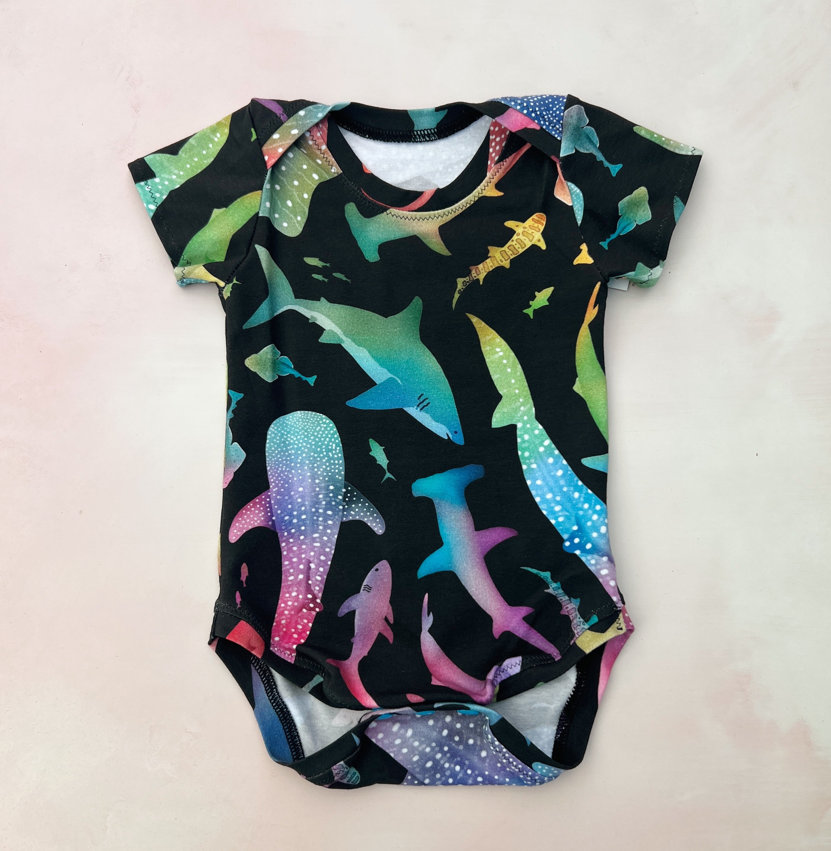 rainbow sharks onesie