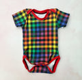 rainbow checks onesie