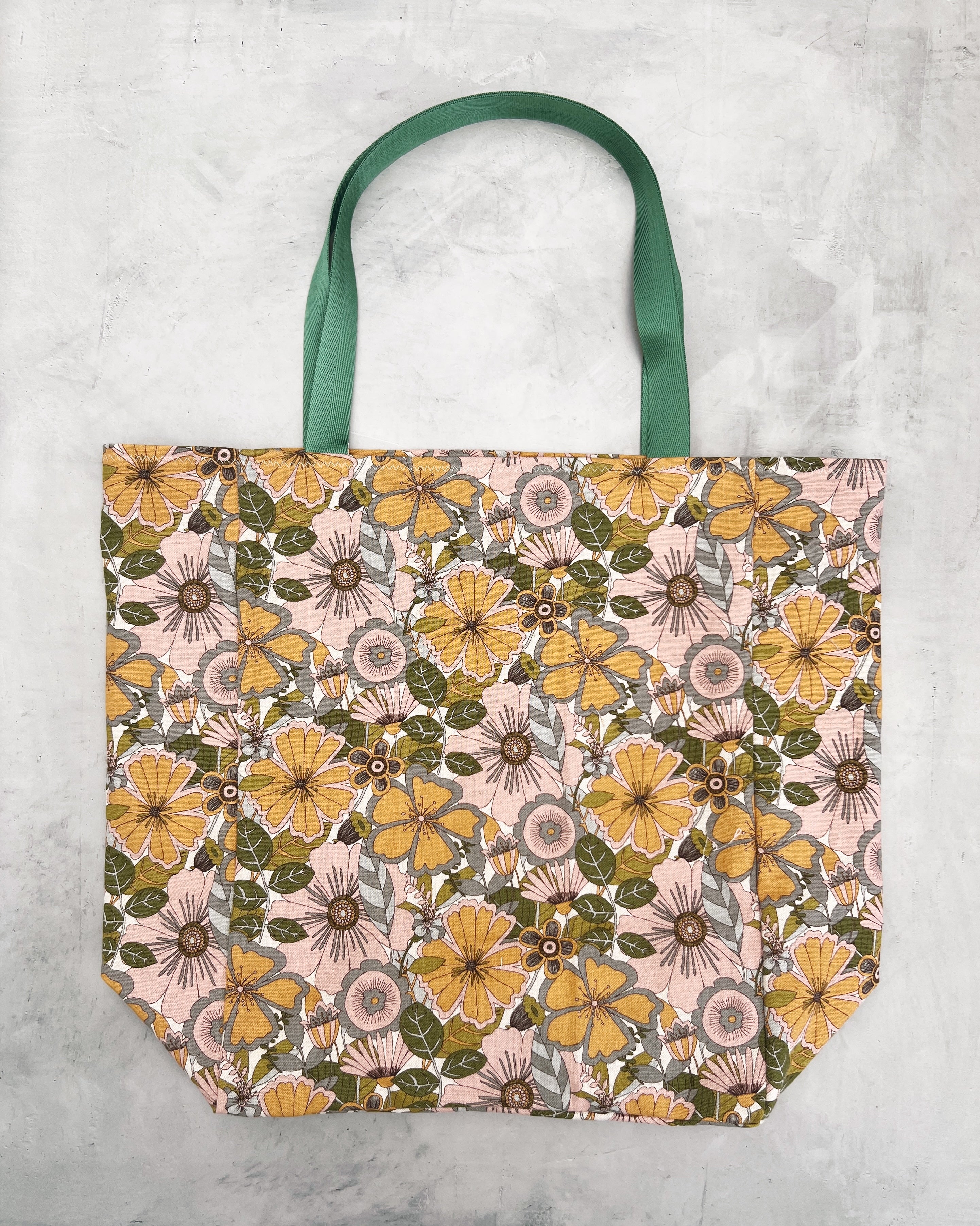 market bag- pink floral