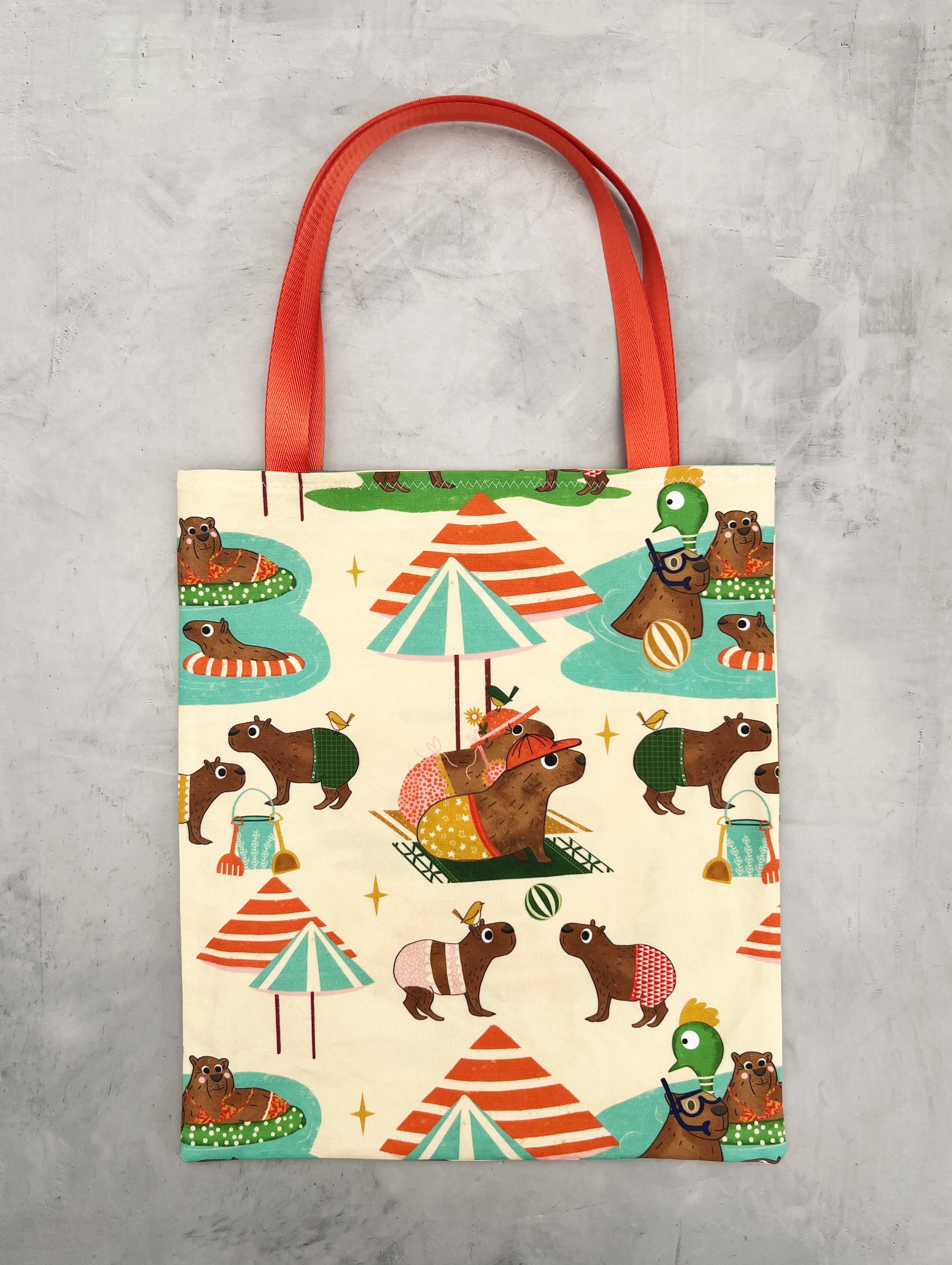 camping capybara tote