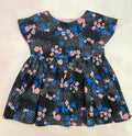 malina- black floral double gauze