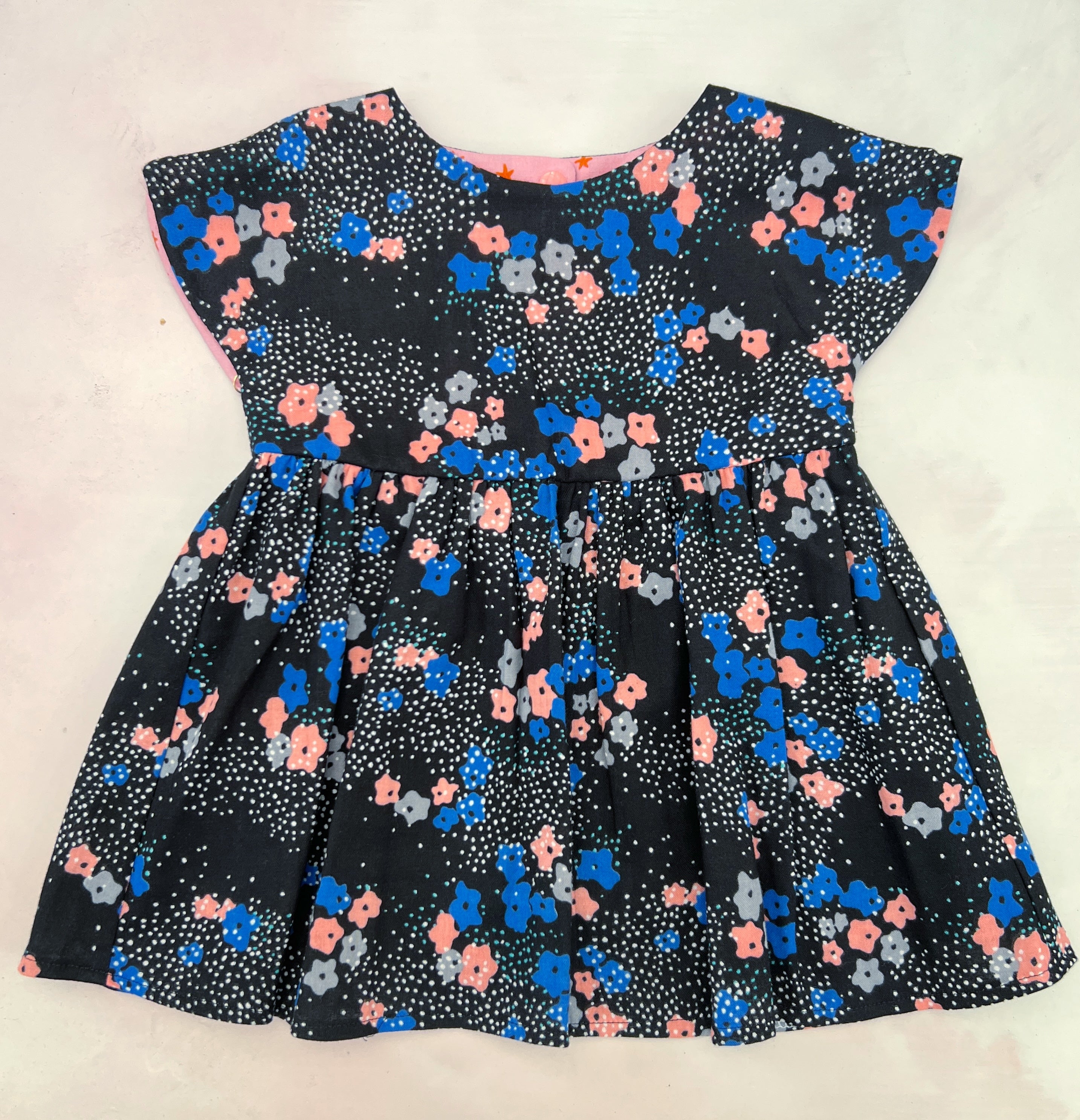 malina- black floral double gauze