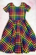 greta- rainbow checkered plaid