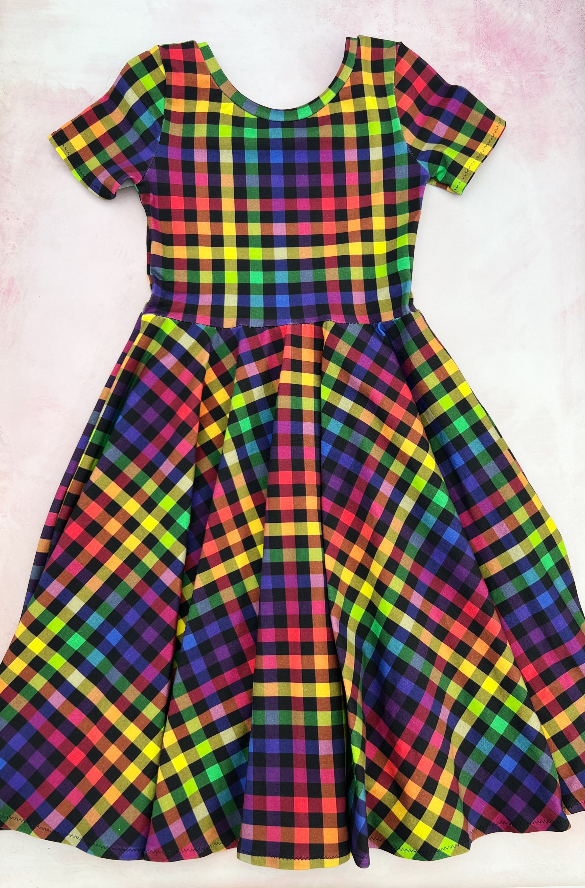 greta- rainbow checkered plaid