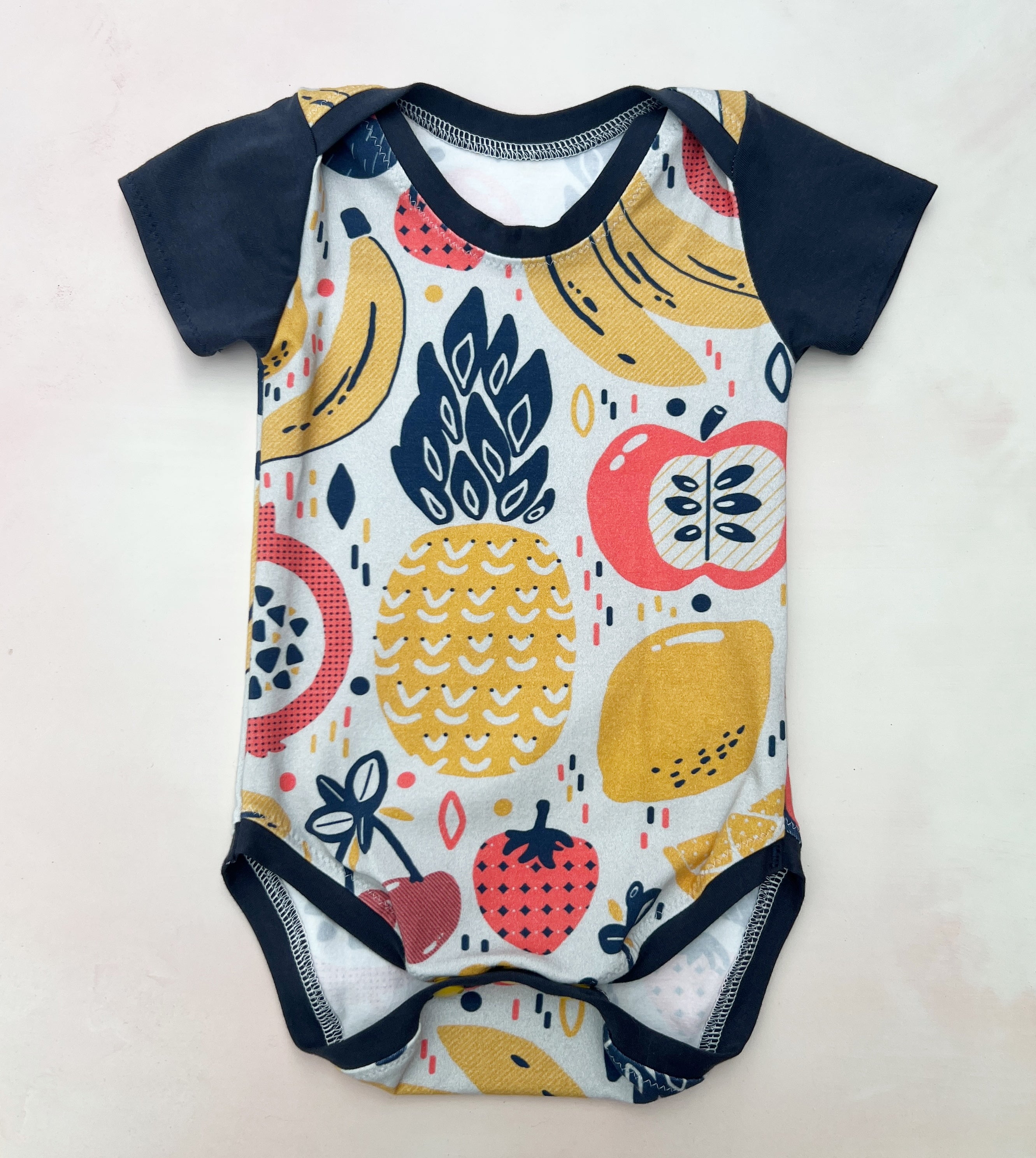 fruit onesie, ringer style