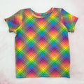 rainbow plaid tee