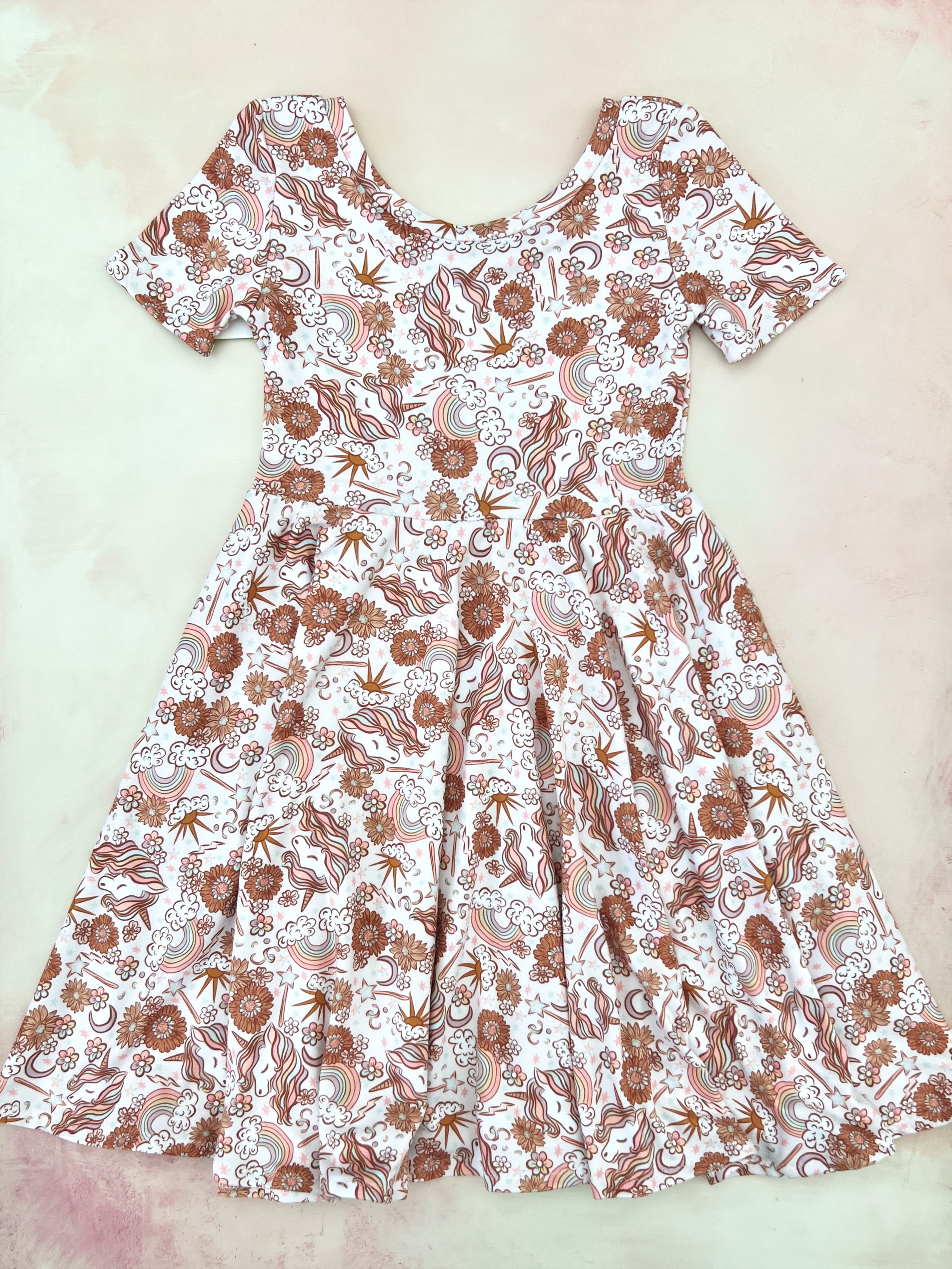 unicorns, rainbows, daisies dress