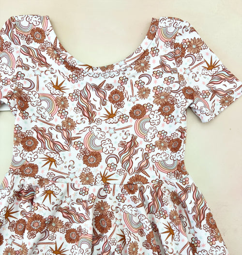 unicorns, rainbows, daisies dress