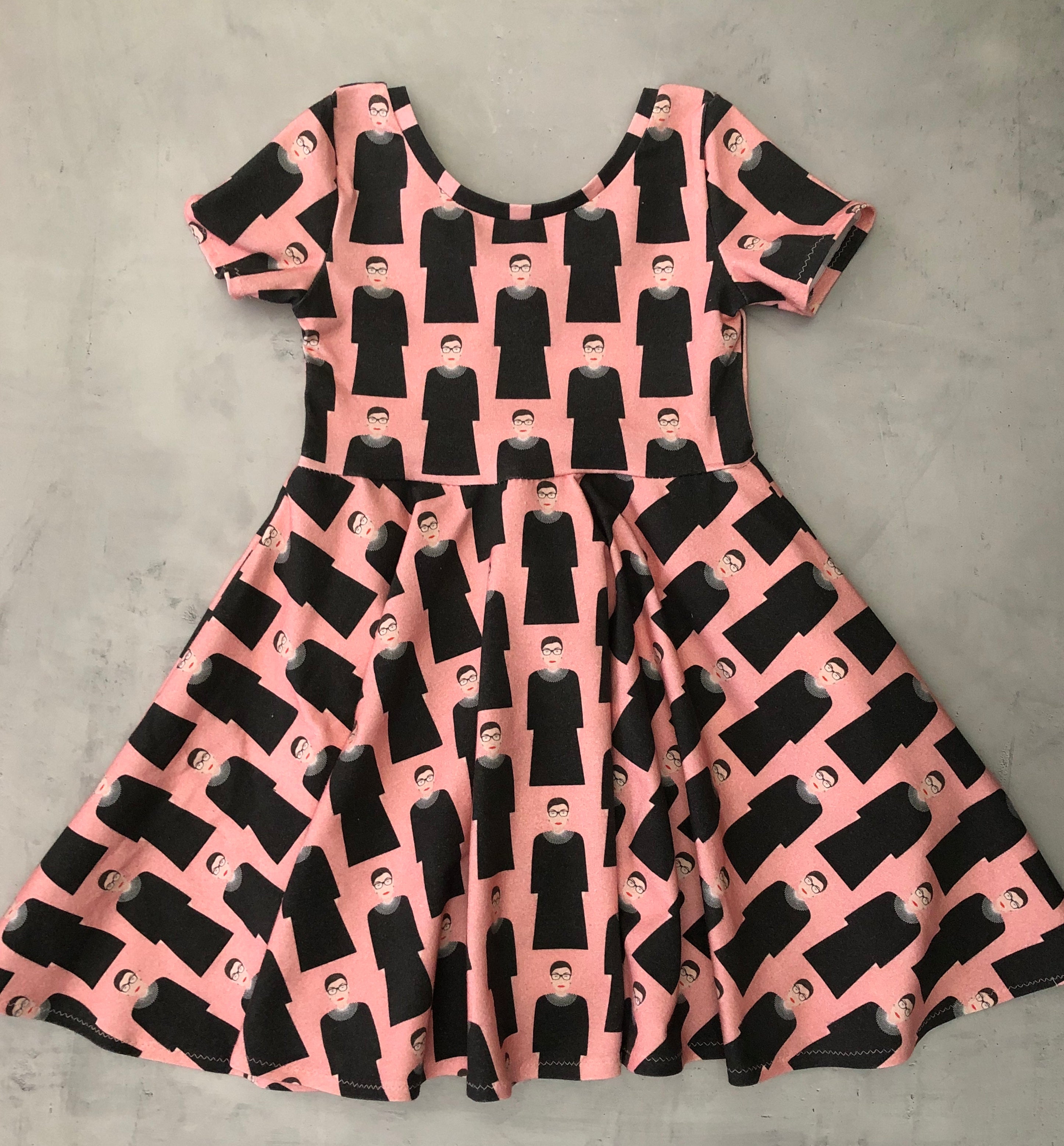 Greta twirl dress- pink RBG- custom