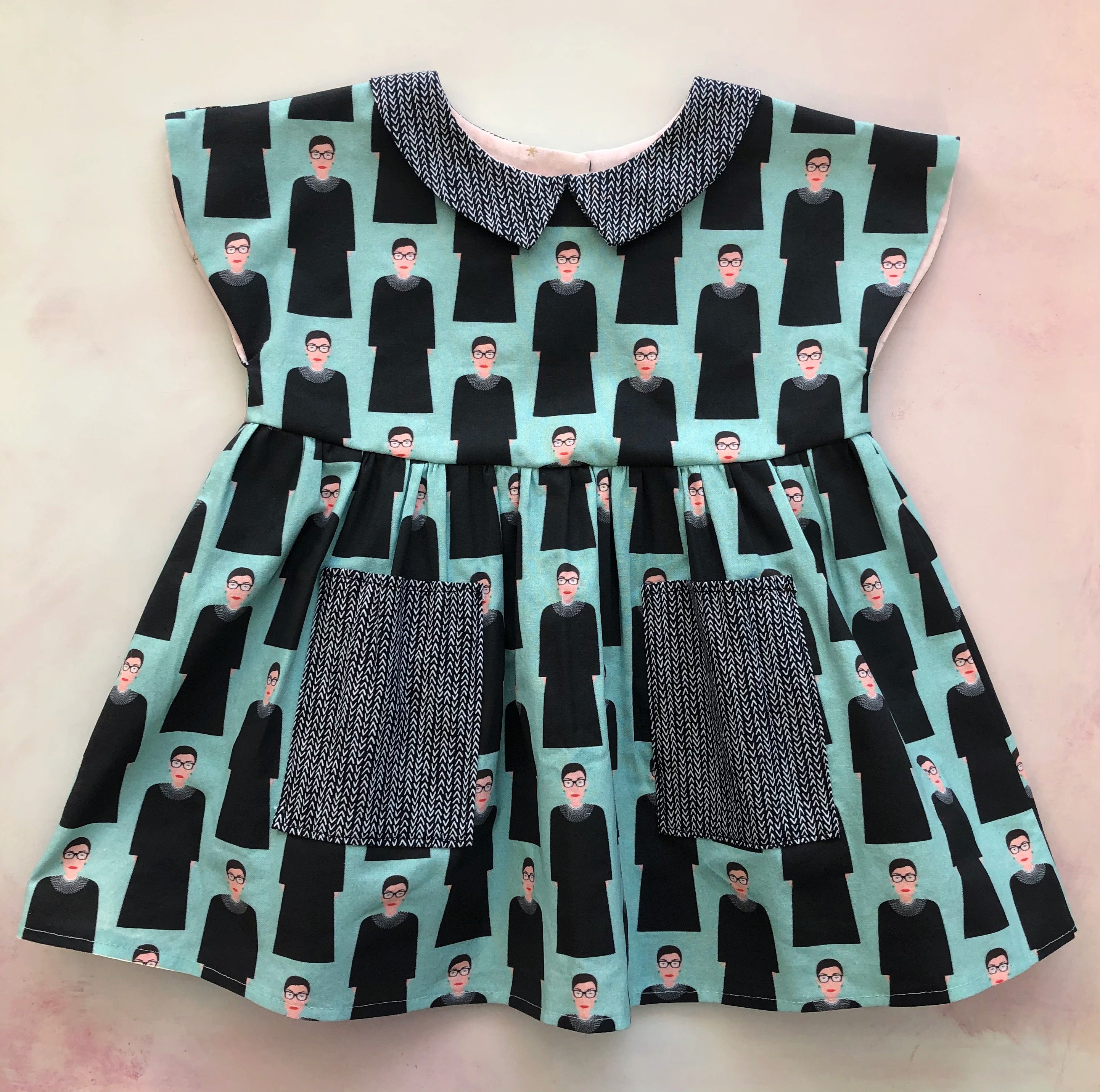 Malina baby dress- blue RBG- custom