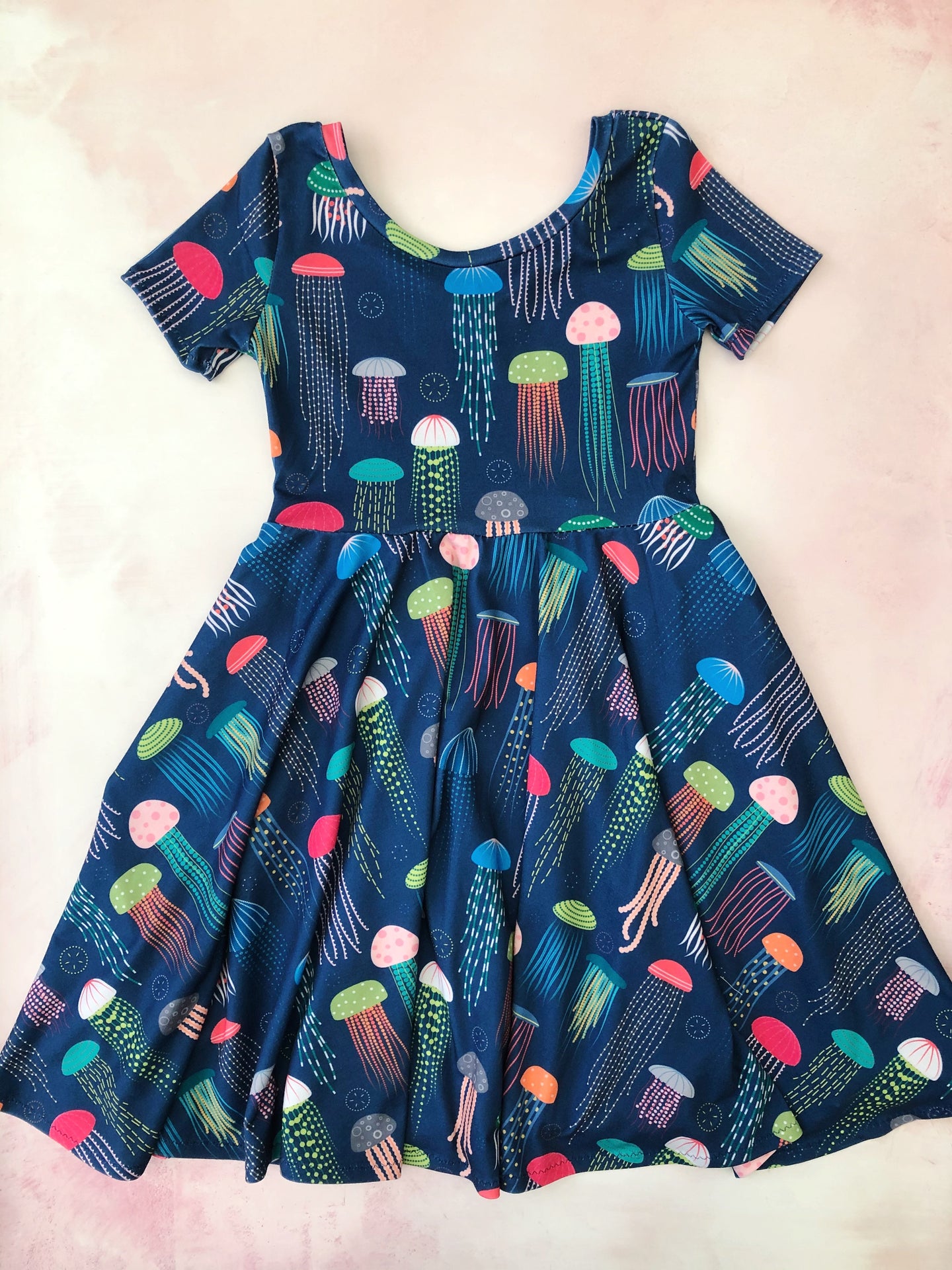 Greta twirl dress- jellyfish- custom