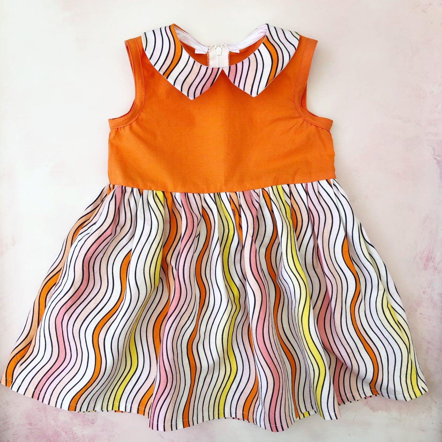 Avery- orange plus squiggly stripes- 3t