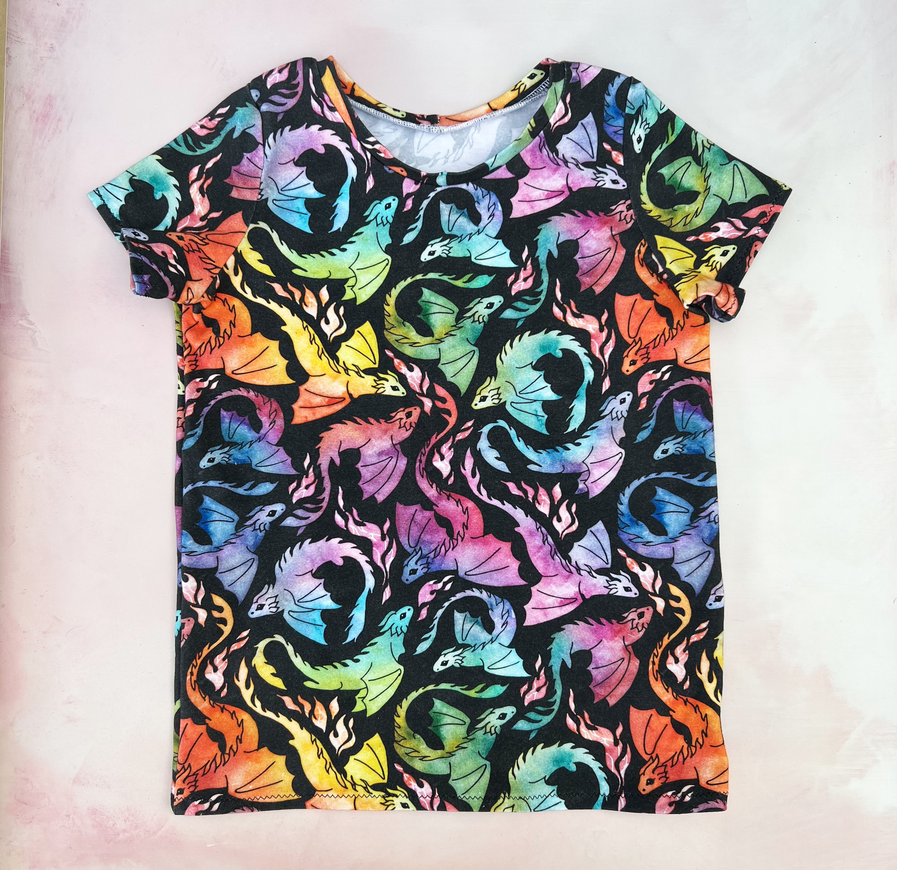 rainbow dragon tee (black)