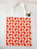 pink and red cats tote