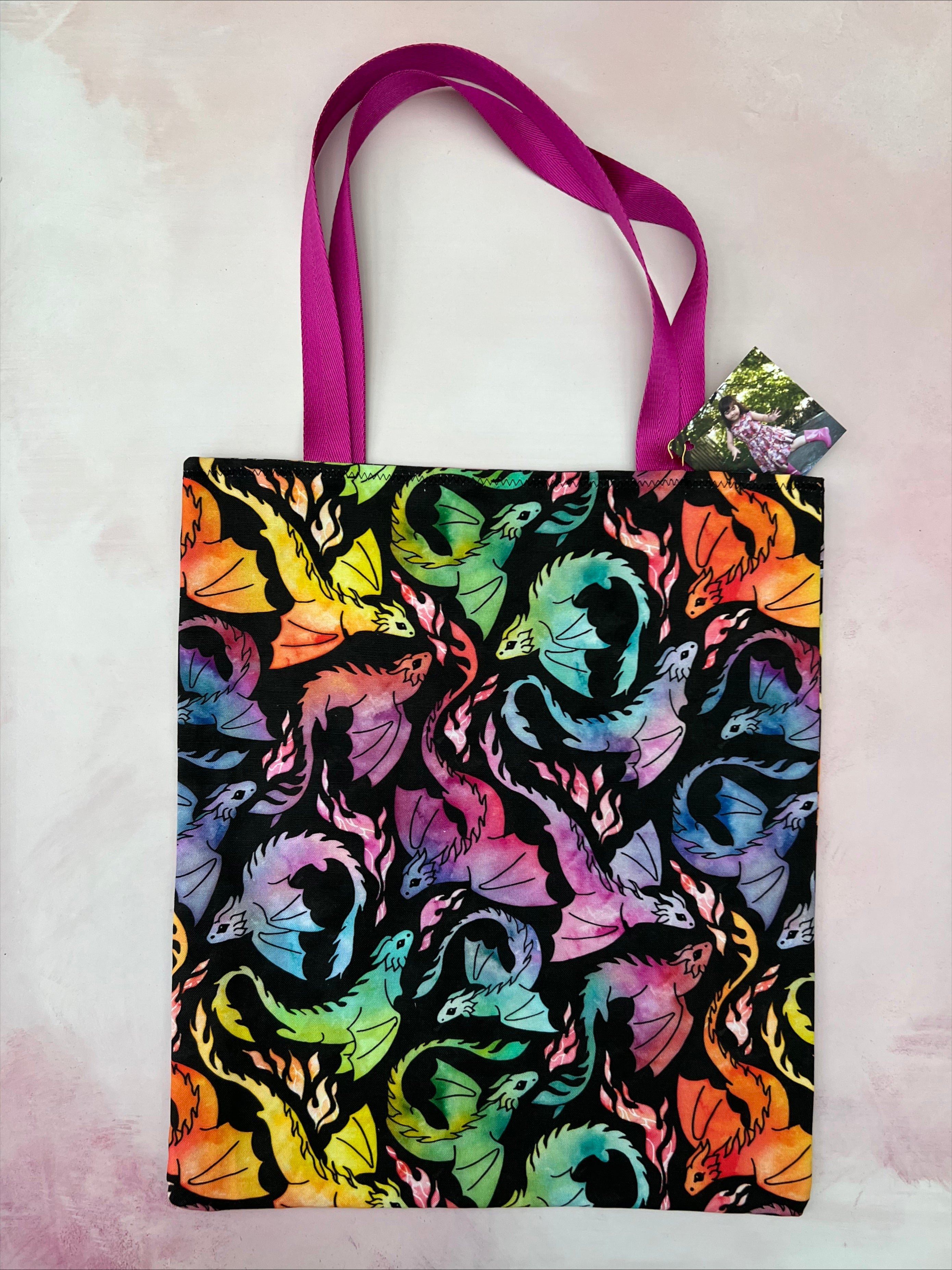 rainbow dragons tote