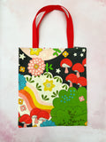 mushrooms, rainbows, stars tote