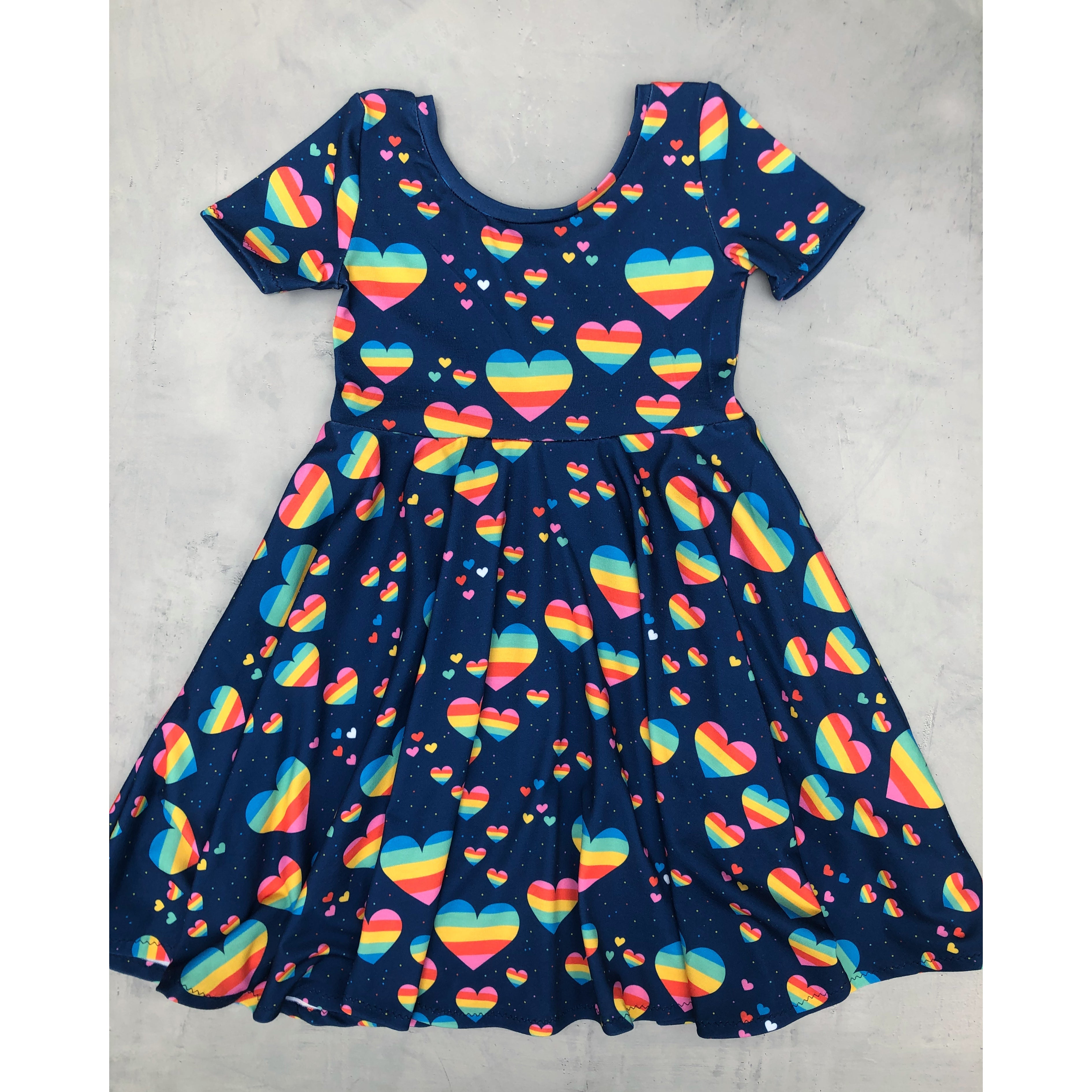 Greta- rainbow hearts- custom