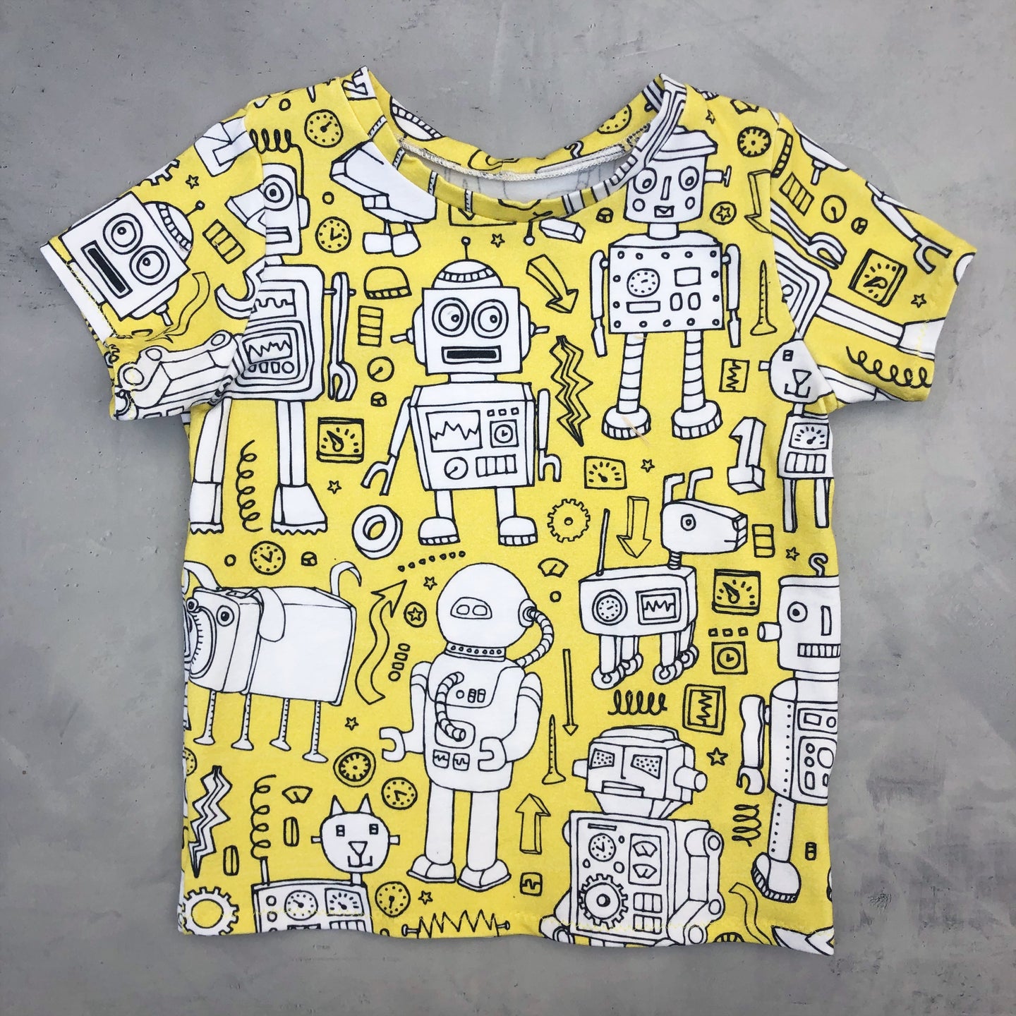 yellow robots tee- custom