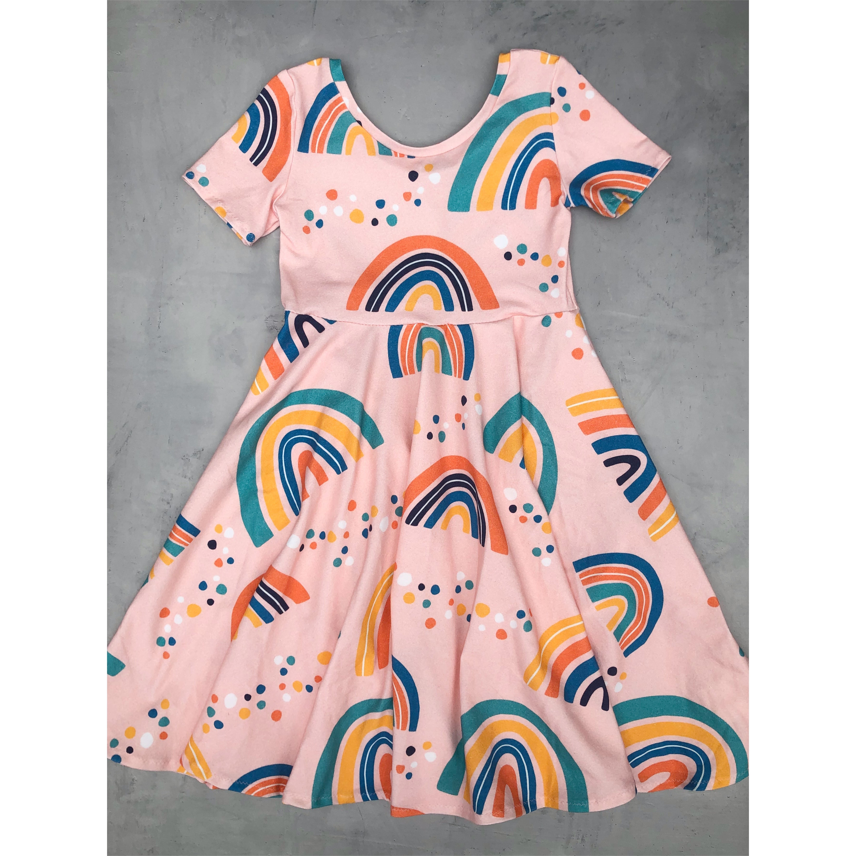 Greta- pink with rainbows and confetti- custom